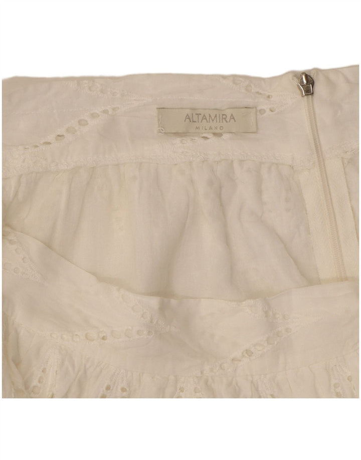 ALTAMIRA  Womens Milano A-Line Skirt W30 Medium White Geometric