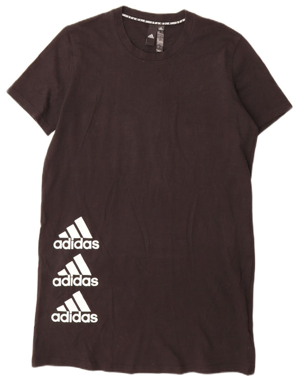 Adidas Womens Graphic T-Shirt Dress UK 12/14 Medium Black