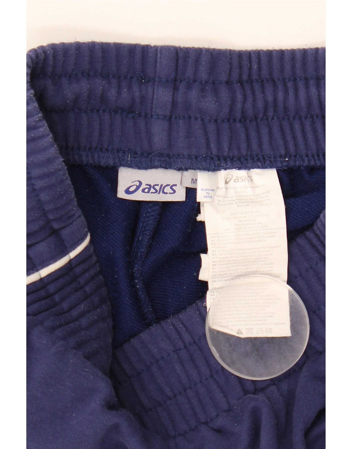 Asics Mens Tracksuit Trousers Joggers Medium Navy Blue Cotton