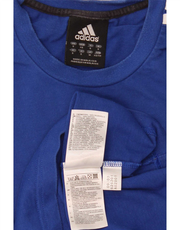 Adidas Mens Graphic Top Long Sleeve Small Blue Cotton