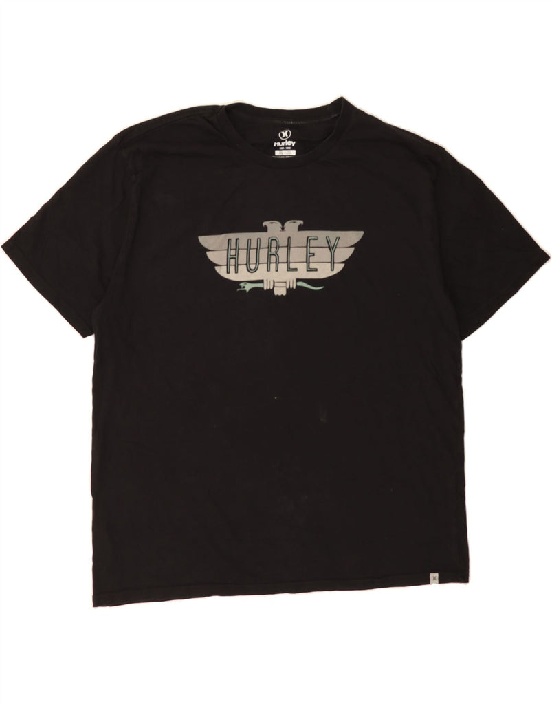 HURLEY Mens Graphic T-Shirt Top XL Black Cotton Vintage Hurley and Second-Hand Hurley from Messina Hembry 