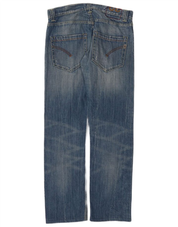 Dondup Womens Distressed Straight Jeans W32 L30 Blue Cotton