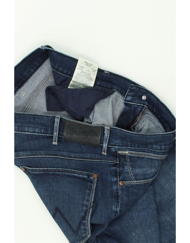 WRANGLER Mens Larston Straight Jeans W34 L32 Blue Cotton | Vintage Wrangler | Thrift | Second-Hand Wrangler | Used Clothing | Messina Hembry 