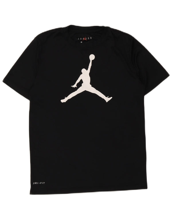 Jordan Boys Dri Fit Graphic T-Shirt Top 12-13 Years Large  Black Polyester