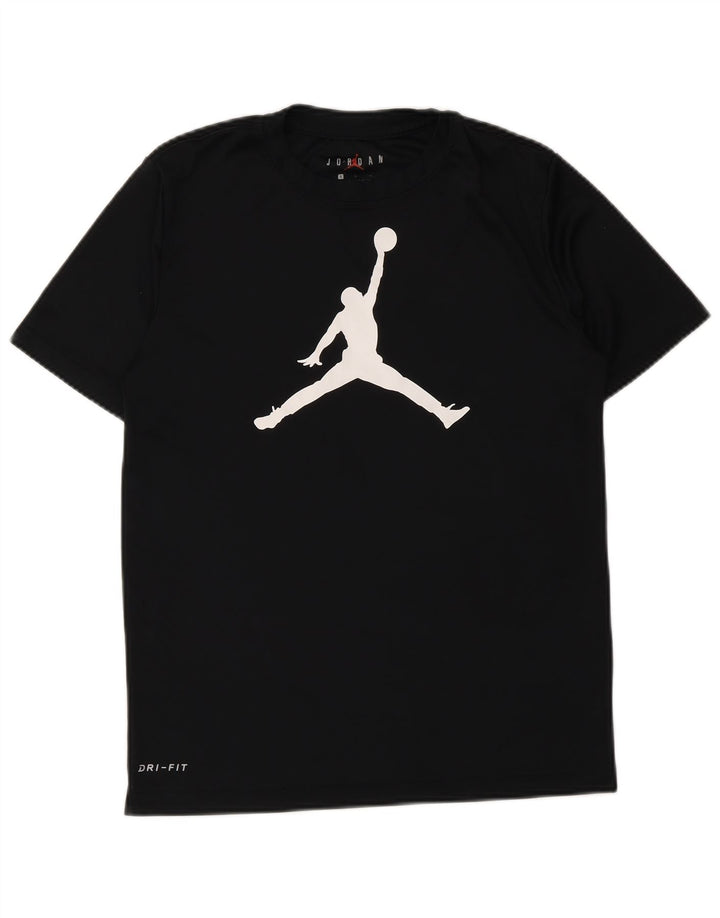 Jordan Boys Dri Fit Graphic T-Shirt Top 12-13 Years Large  Black Polyester