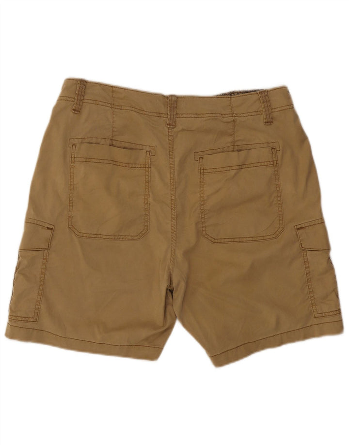 Marks & Spencer Womens Cargo Shorts UK 16 Large W34 Beige Lycra