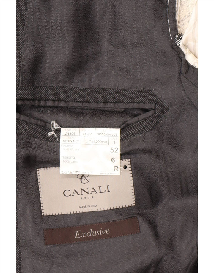 Canali Mens 2 Button Blazer Jacket IT 52 XL Grey Wool