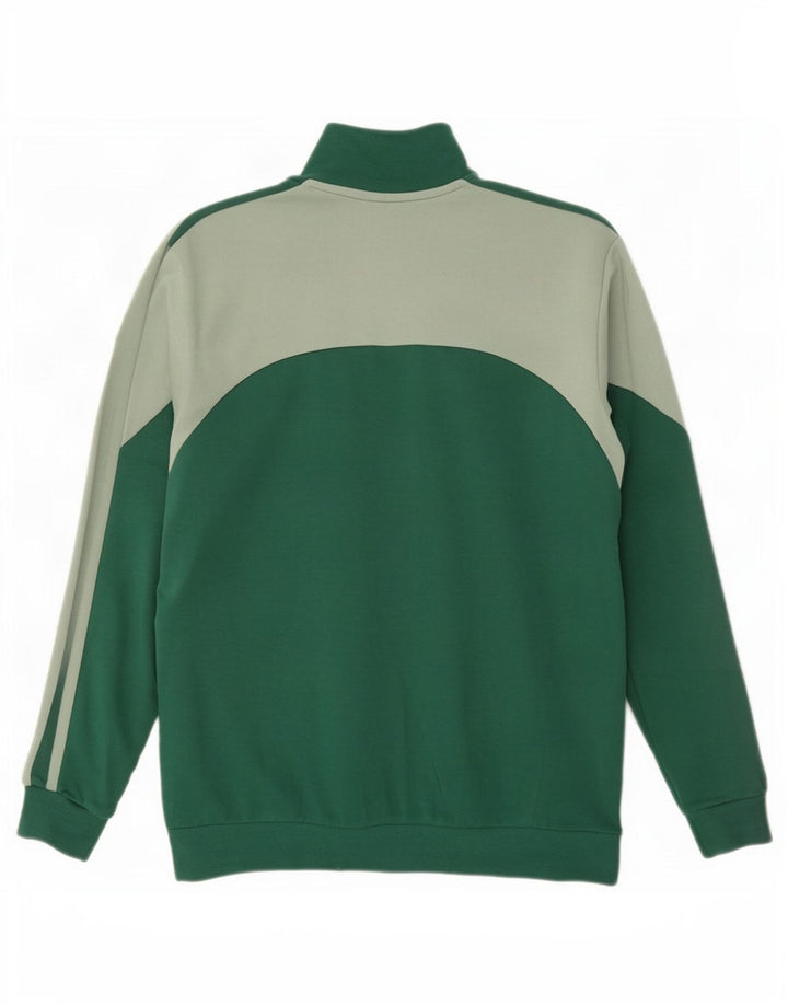 Adidas Mens Tracksuit Top Jacket Medium Green Colourblock Cotton