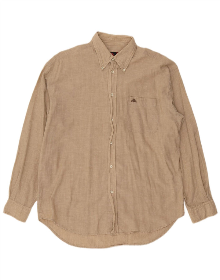 Kappa Mens Shirt Large Beige Cotton