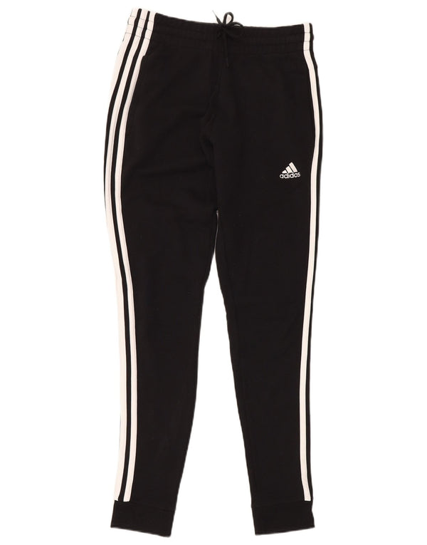 ADIDAS Womens Tracksuit Trousers Joggers UK 4/6 XS  Black Cotton