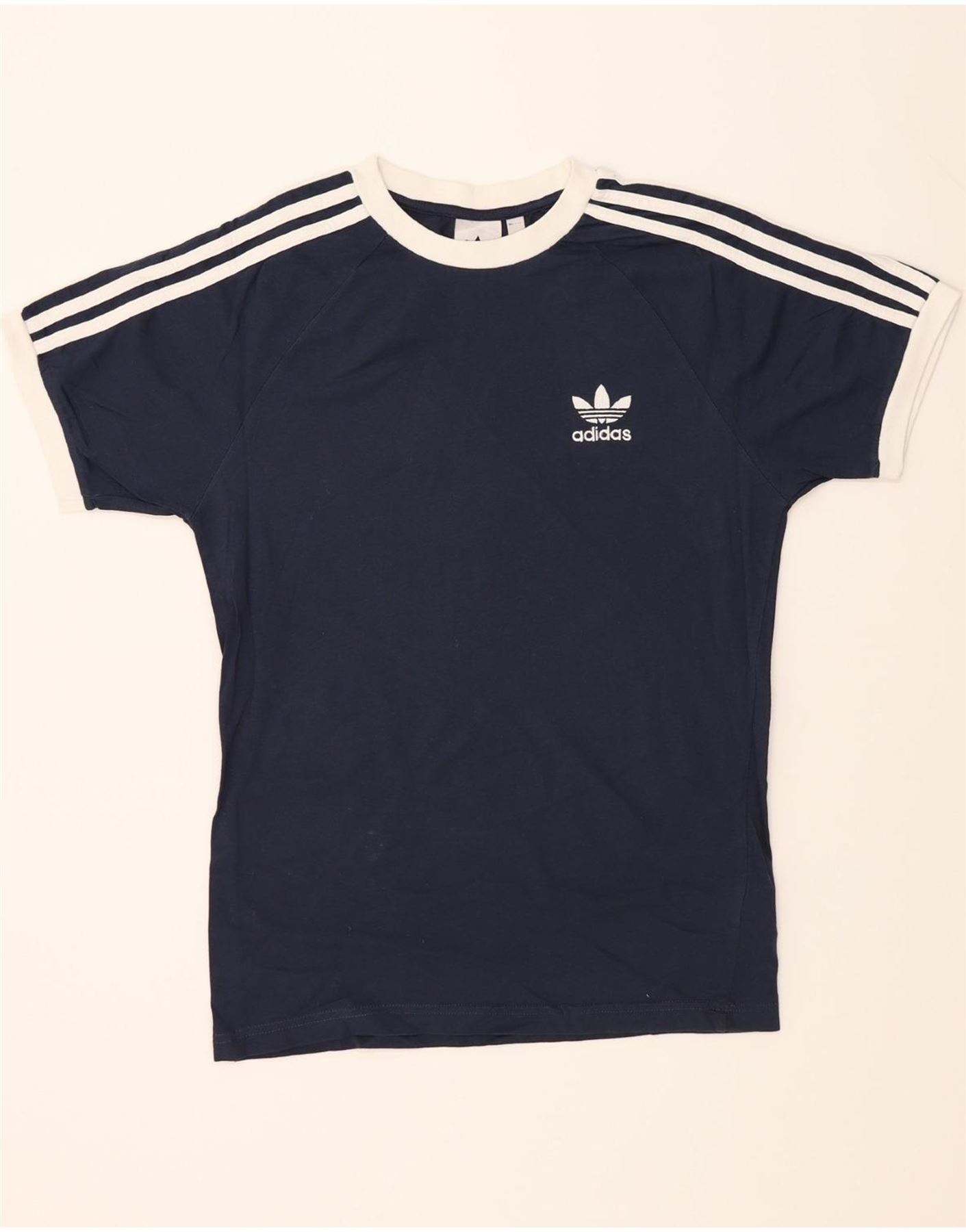 ADIDAS Mens T-Shirt Top UK 14 Medium Navy Blue Cotton | Vintage \u0026  Second-Hand Clothing Online | Messina Hembry