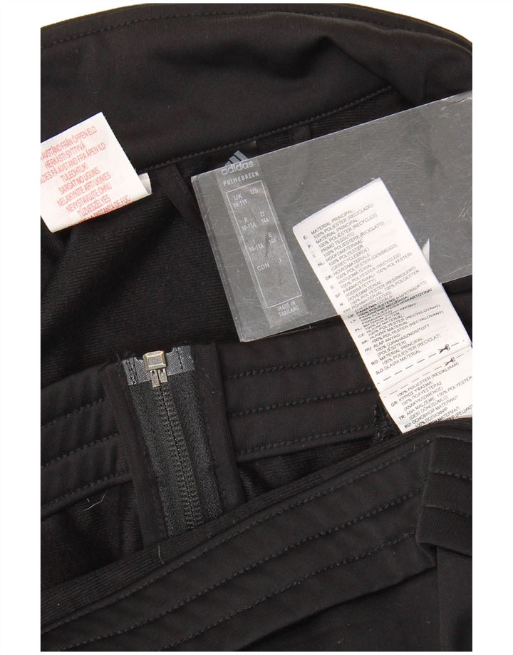 Adidas Boys Tracksuit Top Jacket 10-11 Years Black Colourblock Polyester