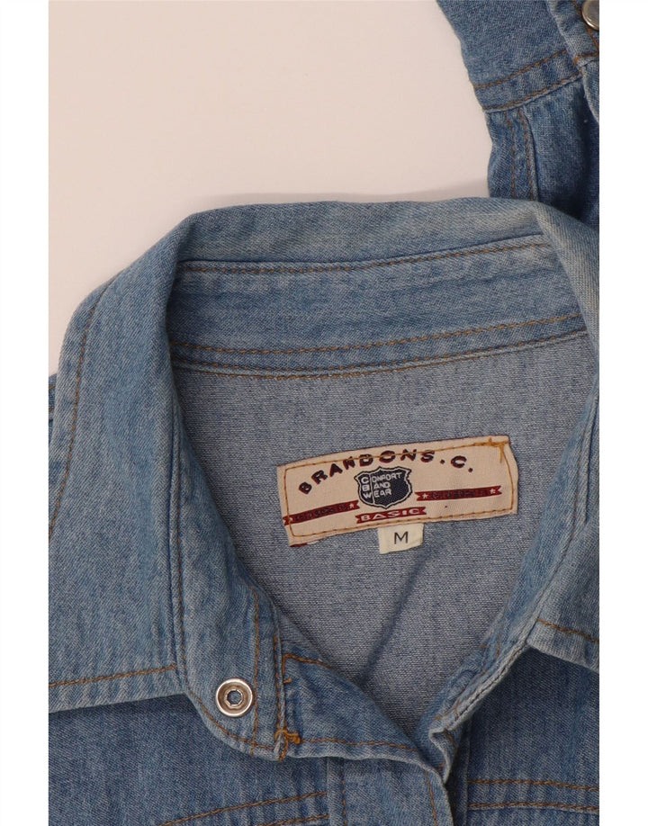 VINTAGE Womens Denim Shirt UK 14 Medium Blue Vintage Vintage and Second-Hand Vintage from Messina Hembry 