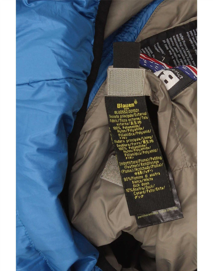 Blauer Mens Hooded Padded Jacket UK 40 Large Blue Nylon
