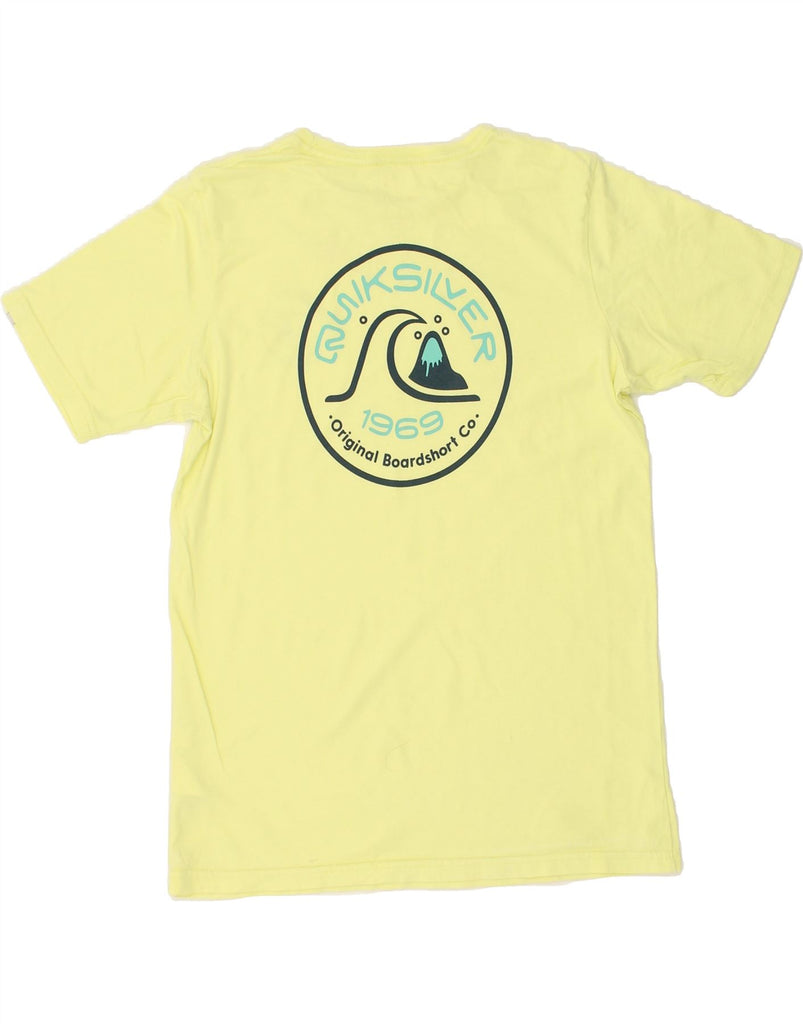 QUIKSILVER Boys Graphic T-Shirt Top 13-14 Years Yellow Cotton | Vintage Quiksilver | Thrift | Second-Hand Quiksilver | Used Clothing | Messina Hembry 