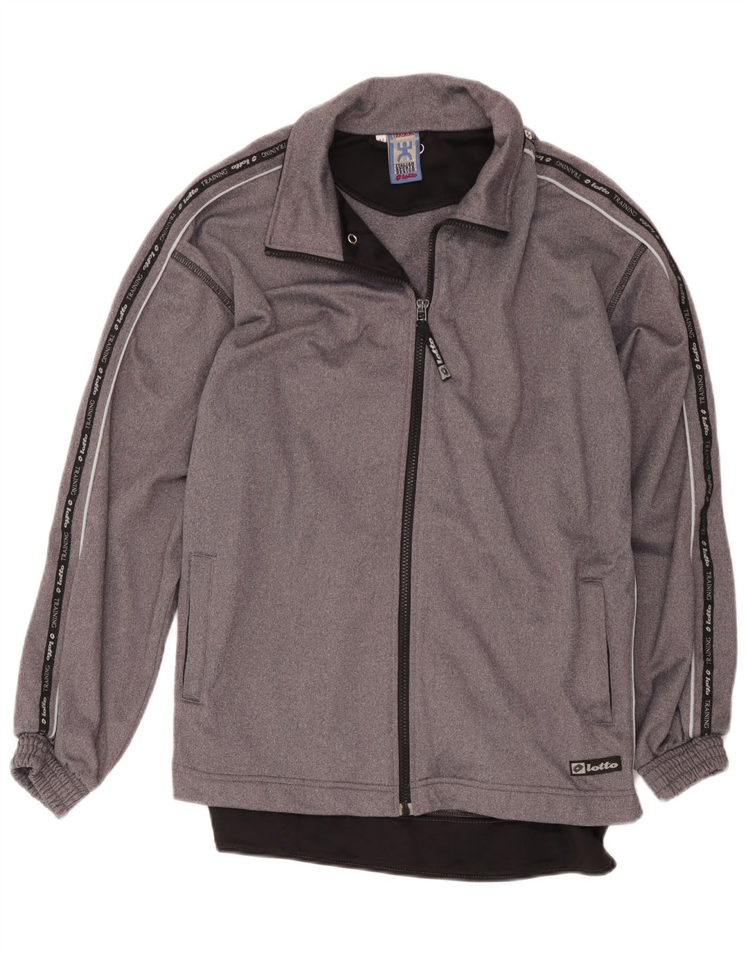 Lotto Mens Graphic Tracksuit Top Jacket Medium Grey Colourblock Polyester