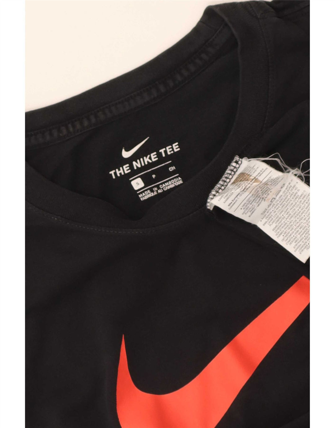 Nike Mens Swoosh Graphic T-Shirt Top Small Black Cotton