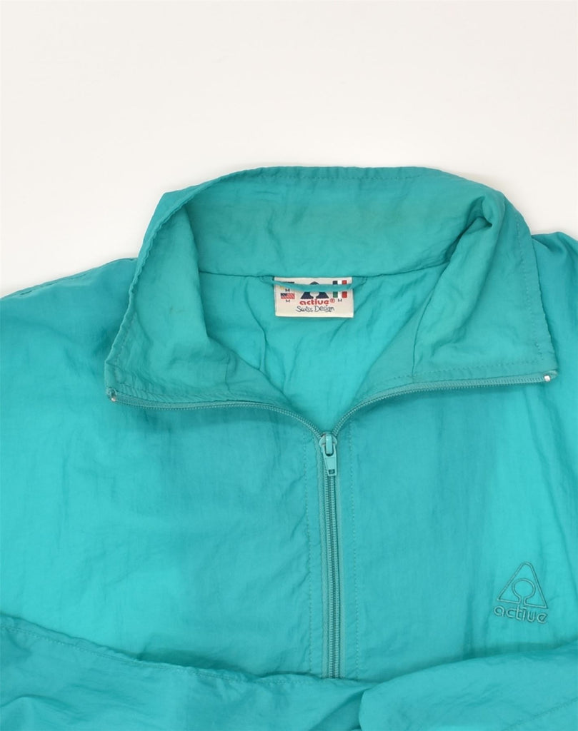 ACTIVE Mens Tracksuit Top Jacket Medium Turquoise Polyester | Vintage Active | Thrift | Second-Hand Active | Used Clothing | Messina Hembry 