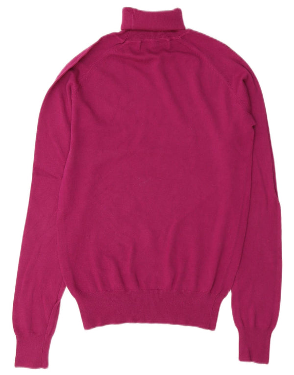 Zara Womens Roll Neck Jumper Sweater UK 14 Large Pink Cotton