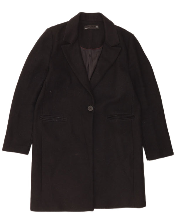 Zara Womens Overcoat UK 18 XL Black Wool