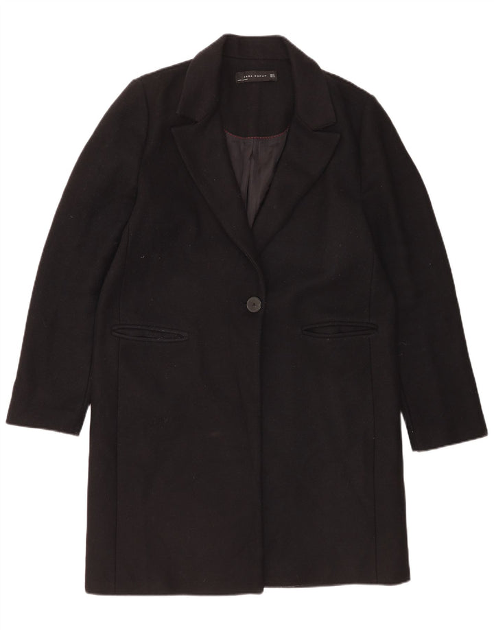Zara Womens Overcoat UK 18 XL Black Wool