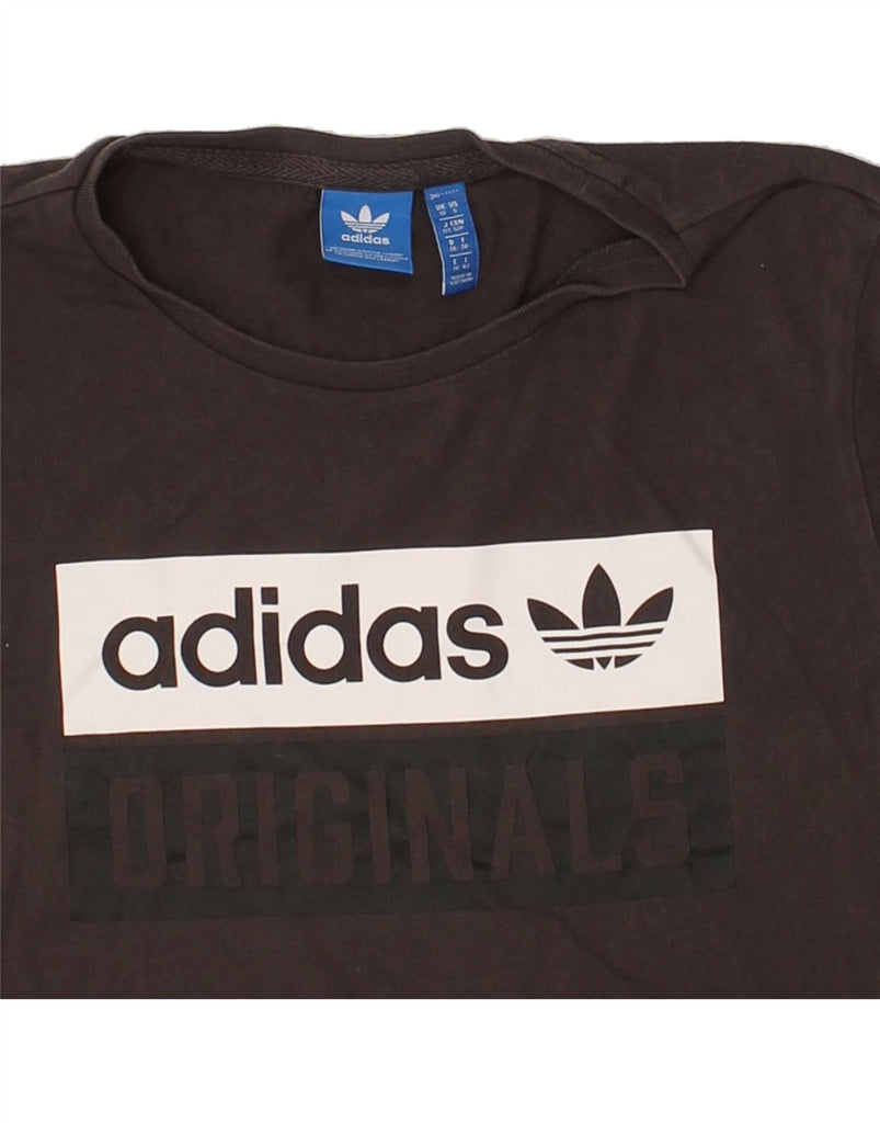 ADIDAS Womens Graphic T-Shirt Top UK 10 Small  Black Cotton | Vintage Adidas | Thrift | Second-Hand Adidas | Used Clothing | Messina Hembry 