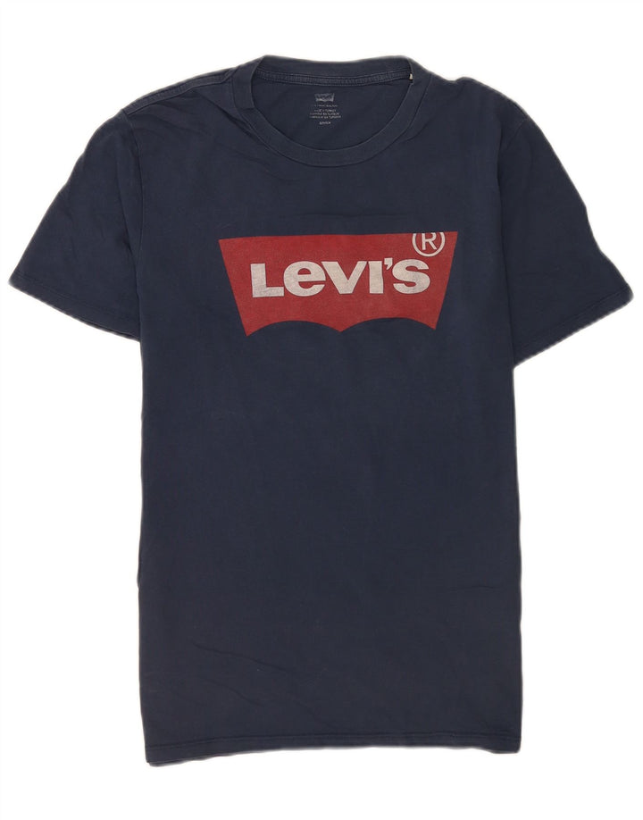 Levi's Mens Graphic T-Shirt Top Small Navy Blue Cotton