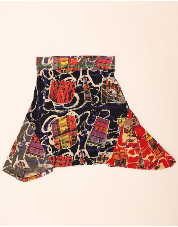Desigual Womens Graphic Asymmetrical Skirt XL W36 L21 Multicoloured Cotton