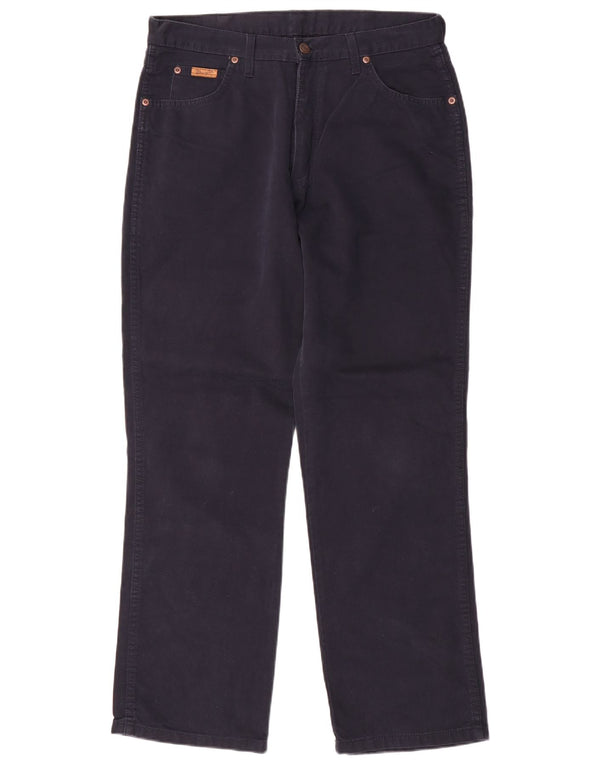 WRANGLER Mens Ohio Straight Casual Trousers W34 L30 Navy Blue Cotton