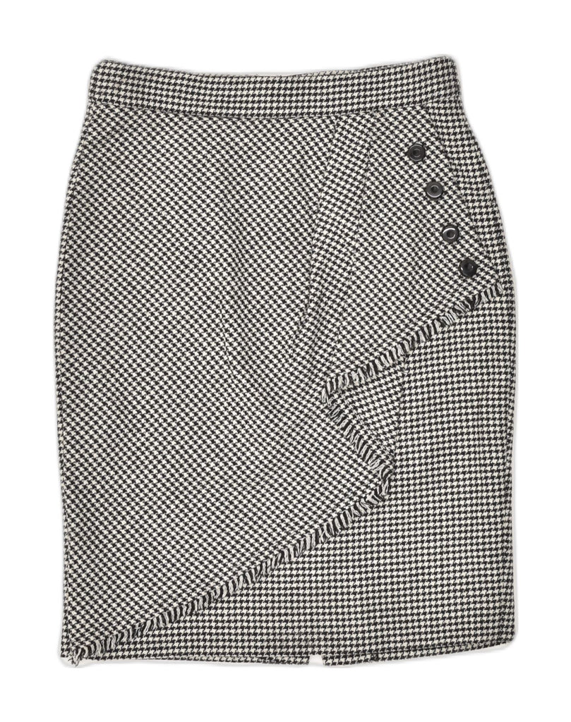 LUISA SPAGNOLI Womens Pencil Skirt IT 40 Small W26  Grey Houndstooth | Vintage Luisa Spagnoli | Thrift | Second-Hand Luisa Spagnoli | Used Clothing | Messina Hembry 