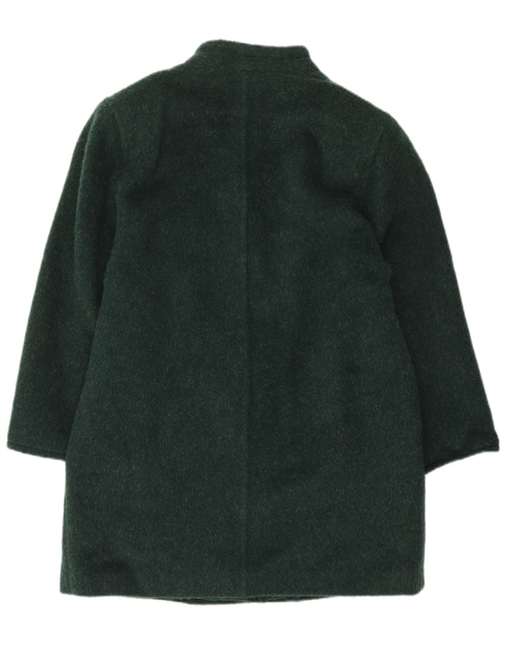 ELENA MIRO Womens Double Breasted Coat UK 14 Large Green Wool