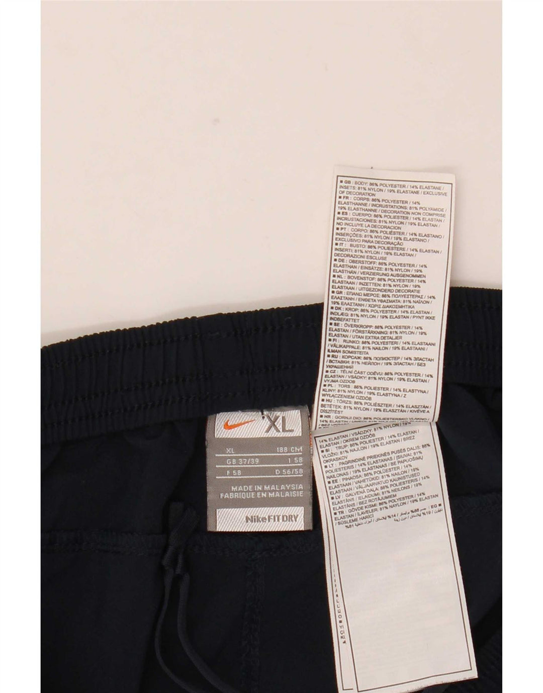 Nike Mens Tracksuit Trousers XL Navy Blue Colourblock Polyester
