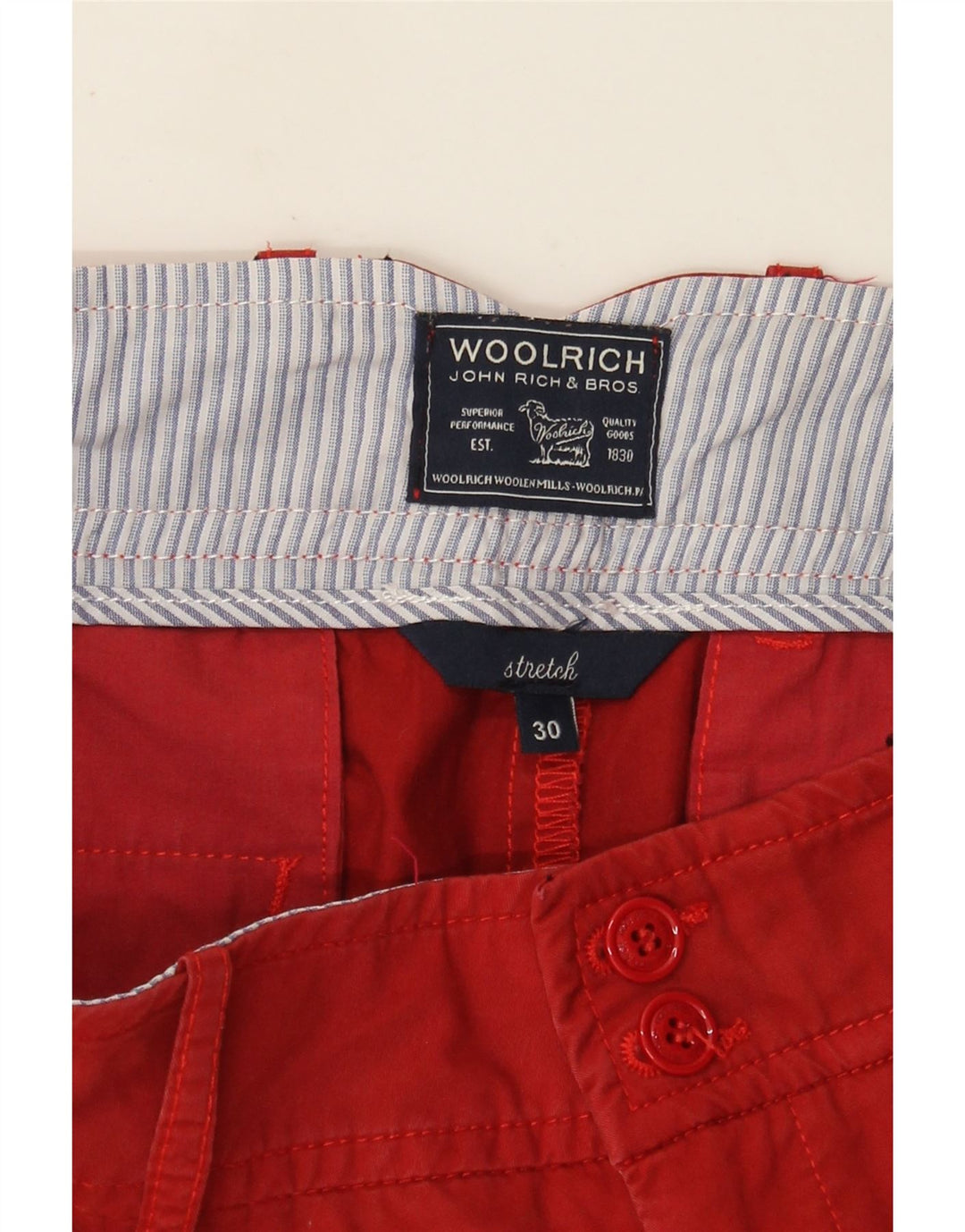 Woolrich Womens Straight Chino Trousers W30 L27 Red