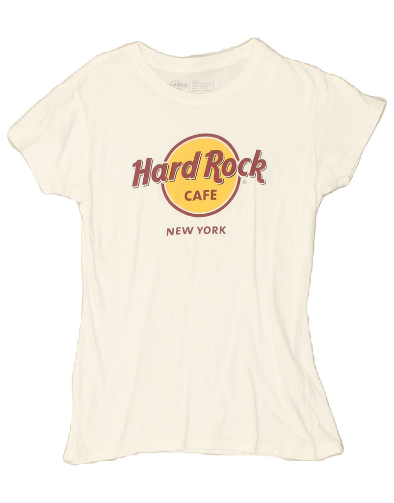 HARD ROCK CAFE Womens New York Graphic T-Shirt Top UK 10 Small White | Vintage Hard Rock Cafe | Thrift | Second-Hand Hard Rock Cafe | Used Clothing | Messina Hembry 