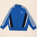 ADIDAS Boys Tracksuit Top Jacket 7-8 Years Blue Colourblock Polyester Vintage Adidas and Second-Hand Adidas from Messina Hembry 