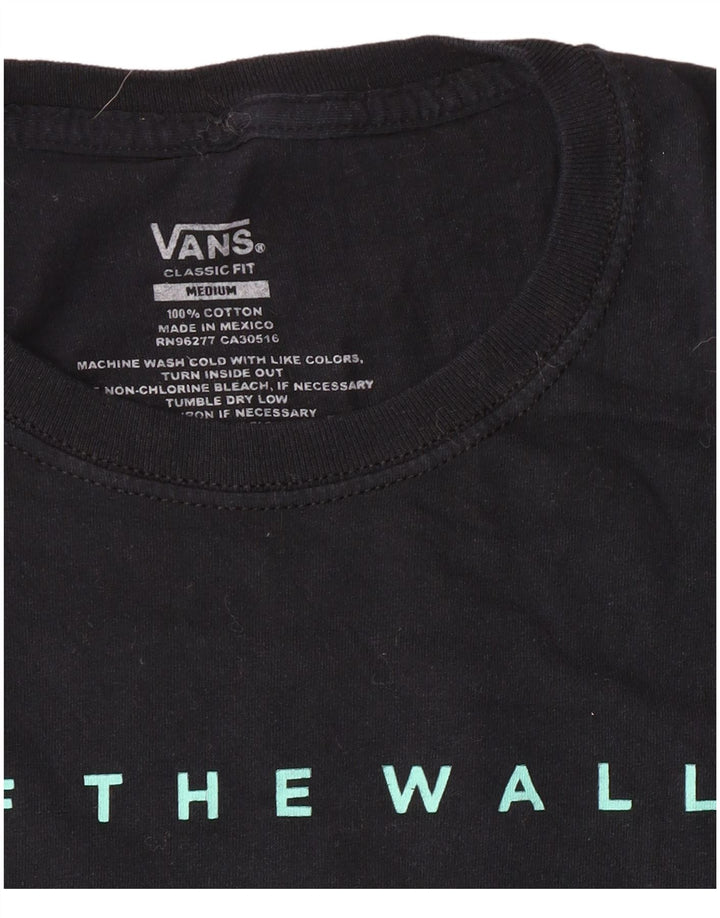 Vans Mens Classic Fit Graphic T-Shirt Top Medium Black Cotton Classic
