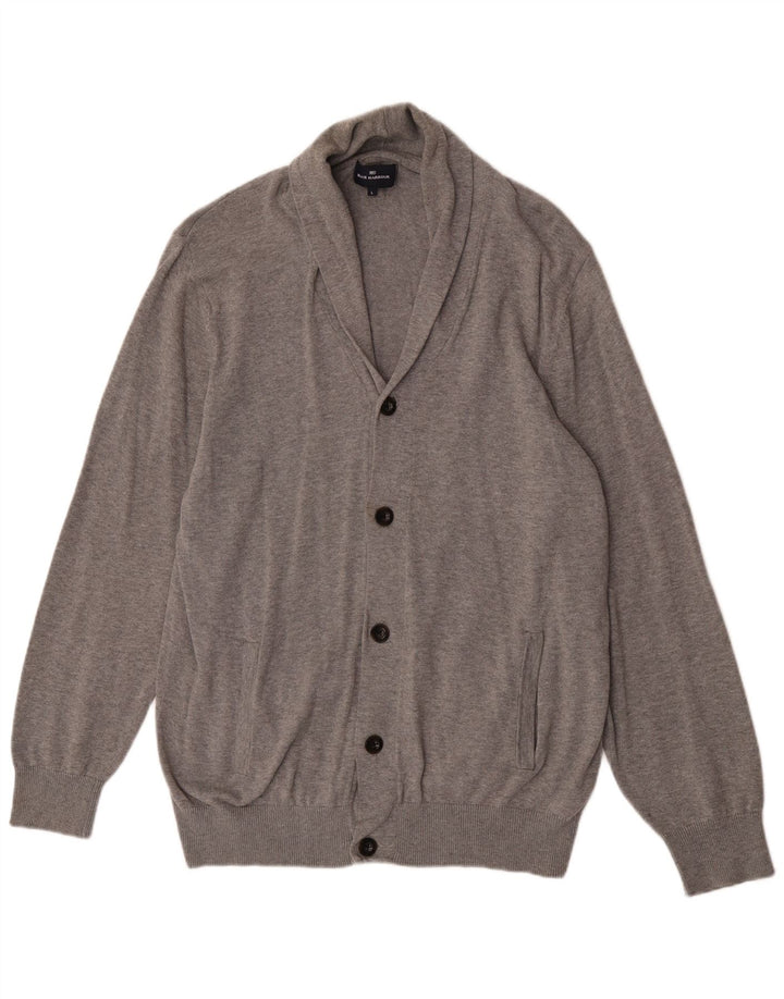 Marks & Spencer Mens Blue Harbour Cardigan Sweater Large Grey Cotton