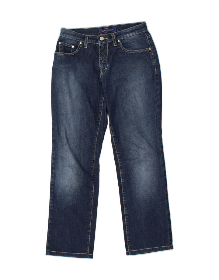 TRUSSARDI Womens Straight Jeans W27 L27 Navy Blue Cotton Vintage Trussardi and Second-Hand Trussardi from Messina Hembry 