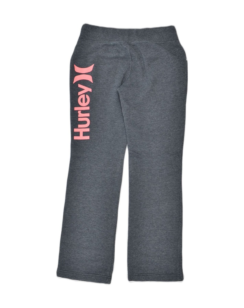 HURLEY Womens Graphic Tracksuit Trousers US 8 Medium Grey Cotton | Vintage Hurley | Thrift | Second-Hand Hurley | Used Clothing | Messina Hembry 