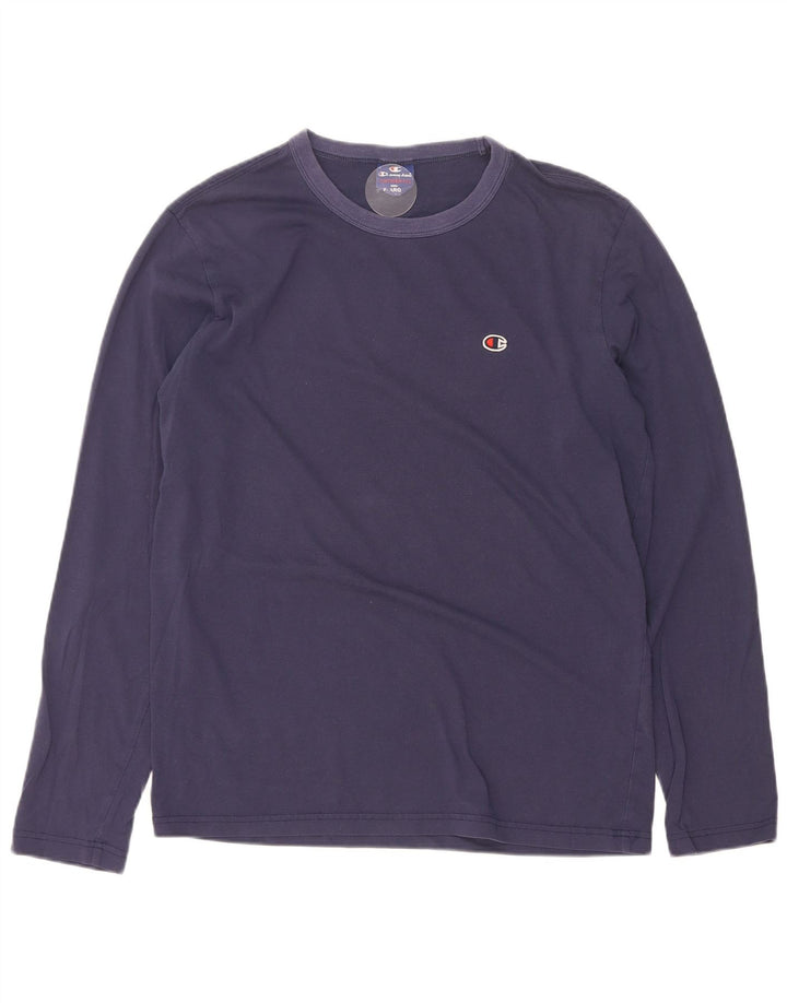 Champion Mens Long Sleeve Top Long Sleeve XL Navy Blue Cotton