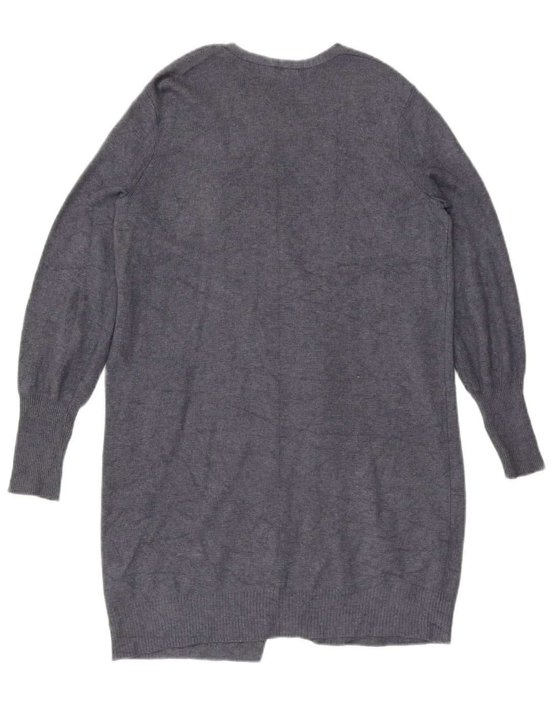 Marks & Spencer Womens Longline Open Cardigan Sweater UK 10 Small Grey