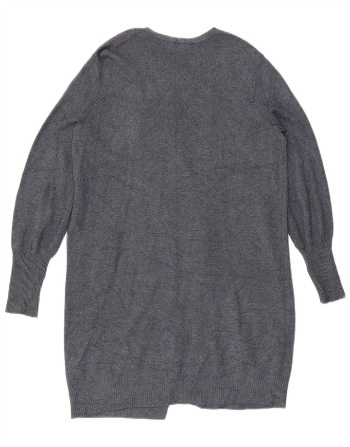 Marks & Spencer Womens Longline Open Cardigan Sweater UK 10 Small Grey