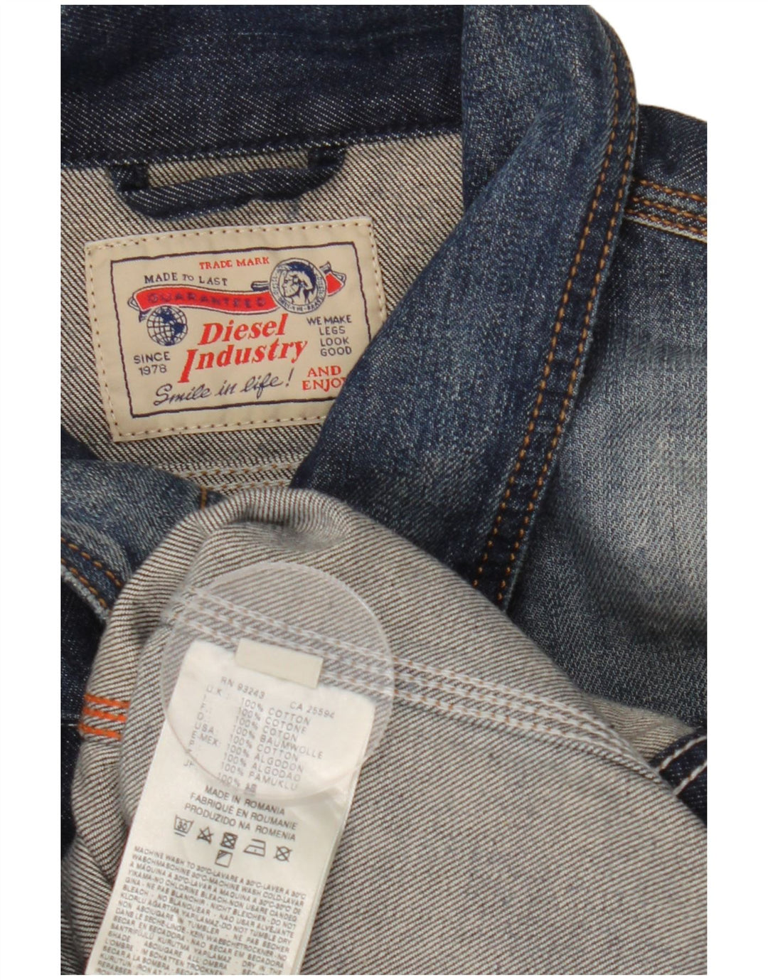 Diesel Mens Denim Jacket UK 42 XL Blue Cotton
