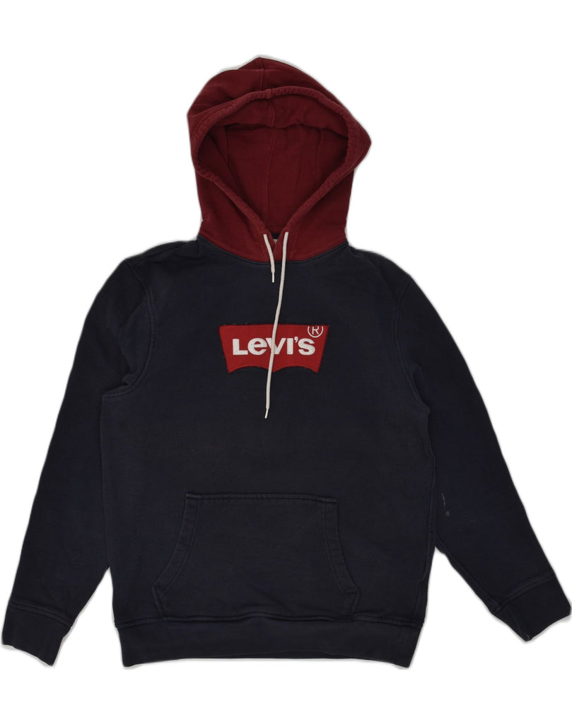 LEVI'S Mens Graphic Zip Hoodie Sweater Medium Navy Blue Cotton | Vintage Levi's | Thrift | Second-Hand Levi's | Used Clothing | Messina Hembry 