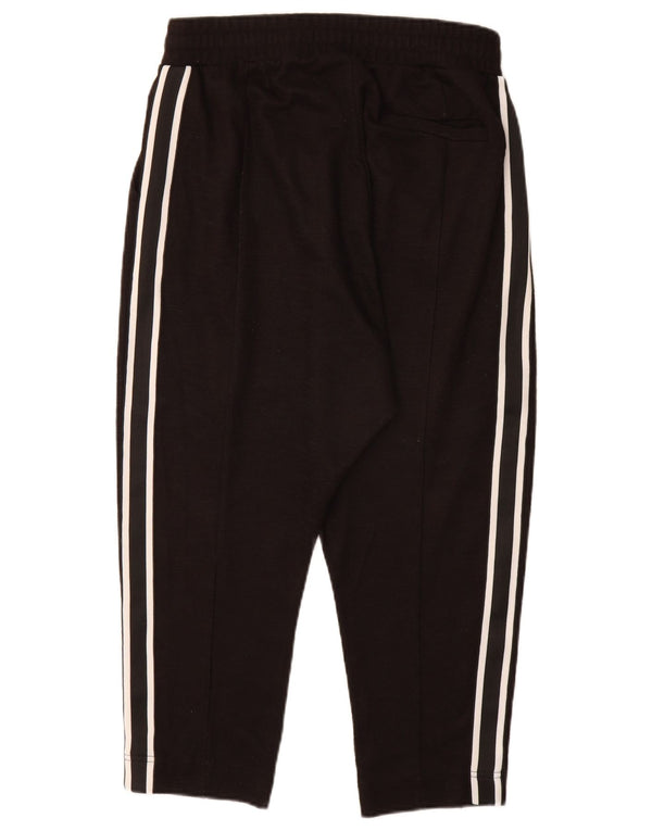 Zara Mens Straight Capri Trousers Large W32 L20 Black Polyester