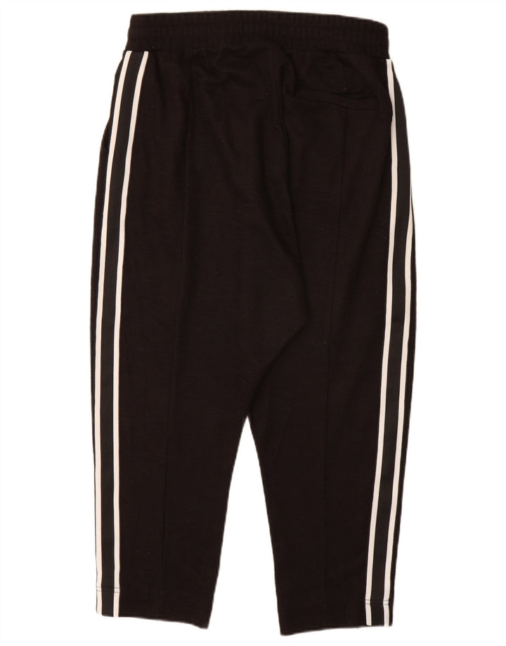 Zara Mens Straight Capri Trousers Large W32 L20 Black Polyester