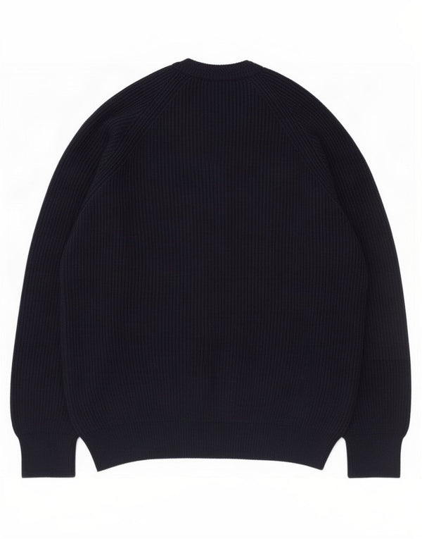 Navigare Mens Crew Neck Jumper Sweater Medium Navy Blue Wool
