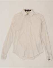 BURBERRY Mens Shirt Small Off White Cotton