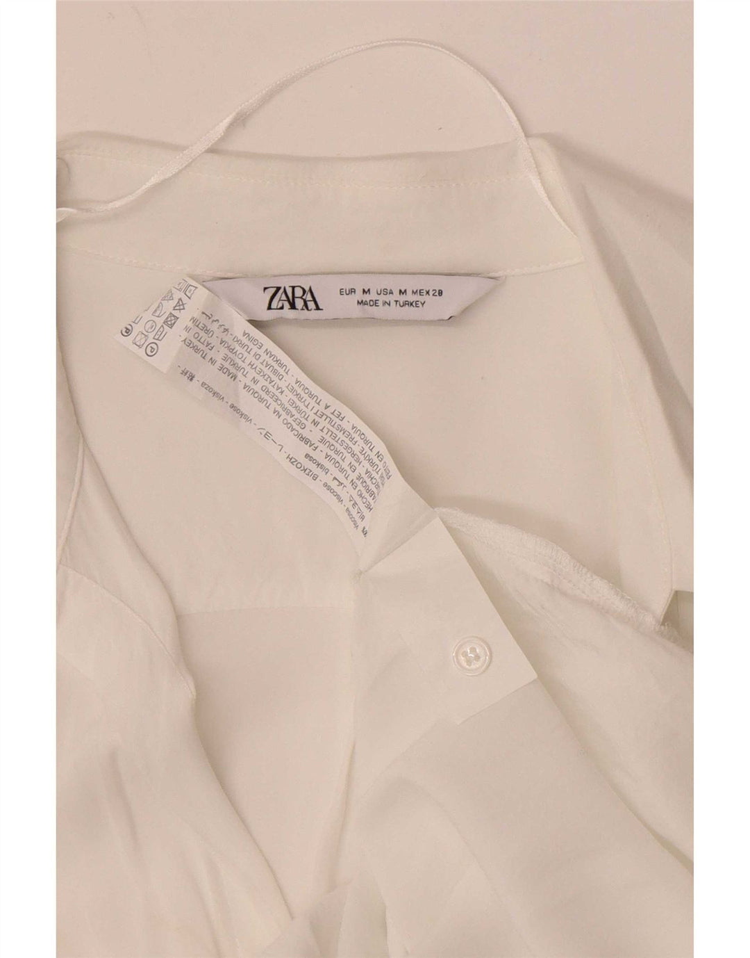 Zara Womens Shirt Blouse UK 12 Medium White Viscose