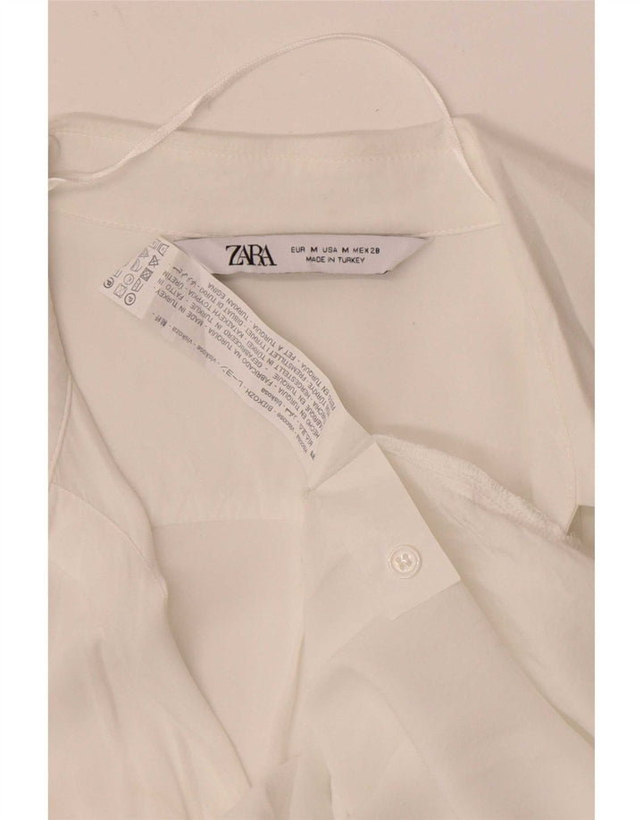 Zara Womens Shirt Blouse UK 12 Medium White Viscose